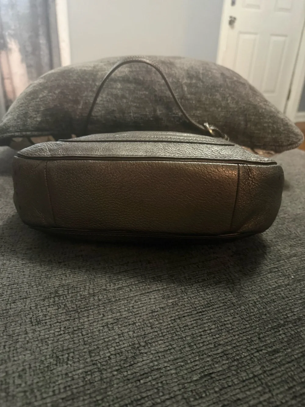Y2K Coach Chelsea Metallic Silver Leather Shoulder Bag Mini Baguette 2007